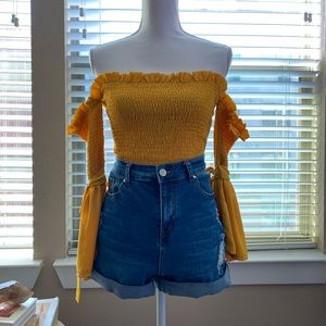 Denim High Waisted Shorts